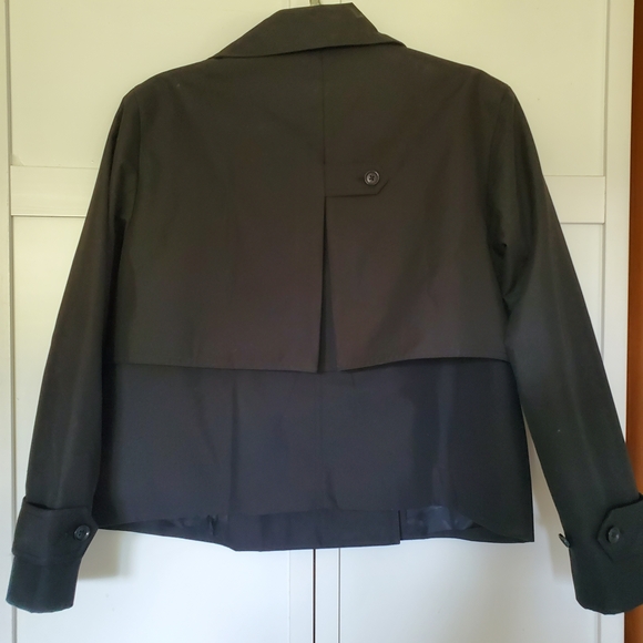 Banana Republic Black Cropped Trench Jacket Versatile Style - Picture 2 of 4